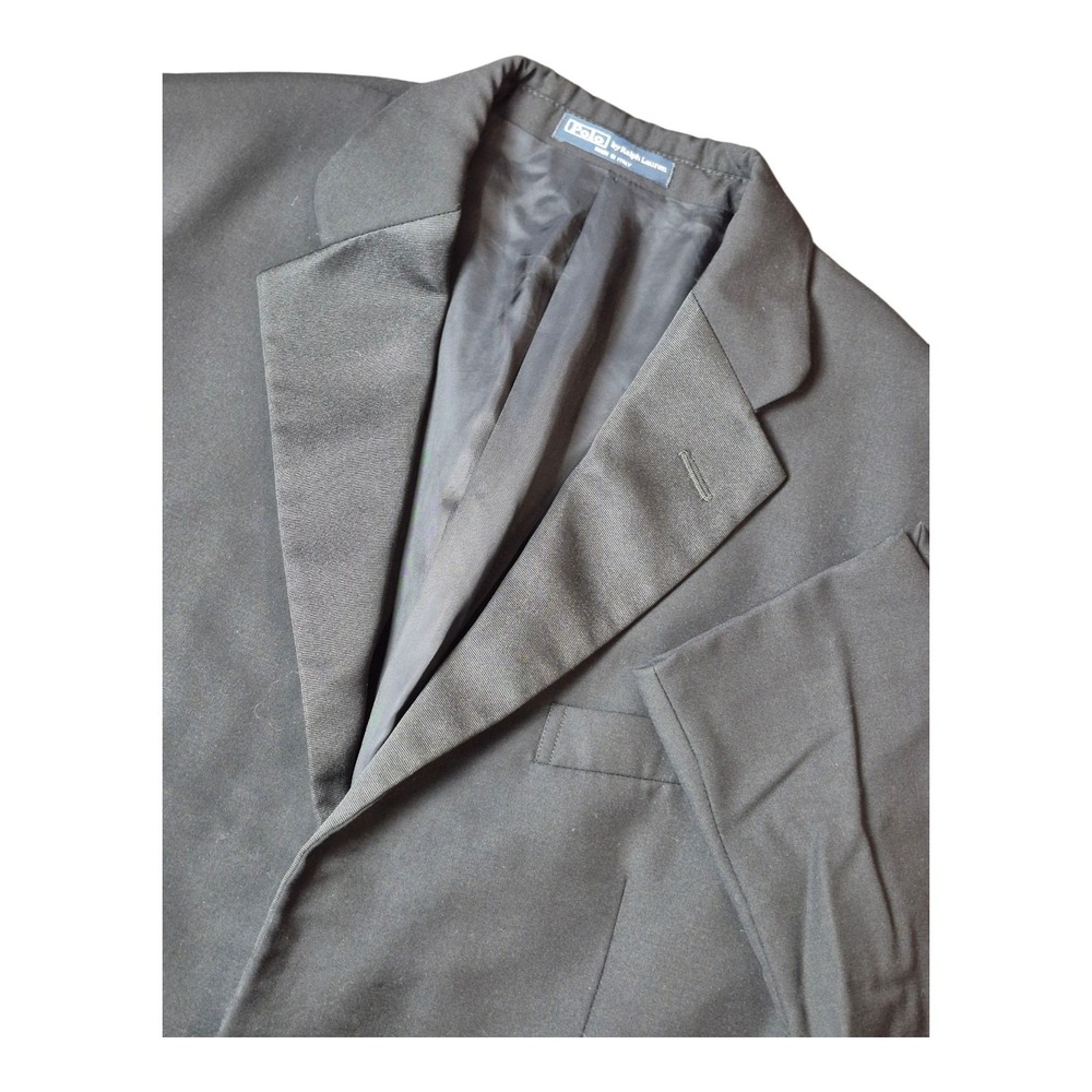 Polo Ralph Lauren Men's 40R Black Wool Tuxedo Blazer Jacket Made in Italy Formal